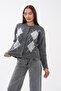 Women's Diamond Patterned Button Closure Knitted Cardigan 265155 - 3