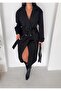 Windbreaker Detailed Belted Long Trench Coat - 3