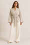 Stone Color Belted Kimono Jacket - 2