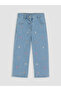 Lcw Kids Indigo Regular Fit Embroidered Girls' Jean Pants - 2