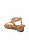 Women's Beige Embroidered Ethnic Patterned Padded Sole Stylish Sandals B112 Z - 4