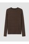 Two Mt Shop Quality Lcw Everyday Brown Ribbed Striped Super Skinny & Extra Slim Long Sleeve Women's - 5