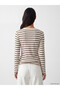 Lcw Everyday Brown Crew Neck Striped Women's Bodysuit - 4
