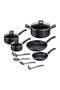 Simply Cook, Set 12 pcs, Resistant non stick coating, Heat indicator, Diffusion base, Dark, B949SC84