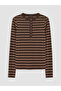 Lcw Everyday Brown Crew Neck Striped Women's Bodysuit - 5