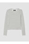 Xside Black Crew Neck Striped Women's Bodysuit - 5