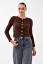 Women's Button Closure Bearded Knitwear Knitted Cardigan 265038 - 4