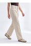 Alita City Lcw Jeans with a Difference Beige Denim Straight Culotte High Waist Wide Leg Women's Jean Pants - 2