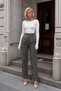 Women's Finger Detail Princess Collar Long Sleeve Bodysuit - 4