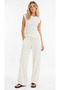 Ecru Wrinkled Detail Top Relaxed Fit Pants Set