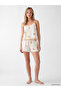 Lcw Dream Ecru V-Neck Rope Strap Women's Shorts Pajama Set