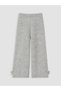 Two Mt Shop Quality Lcw Kids Gray Knitwear Plain Standard & Regular Spanish-Cut Girls' Trousers