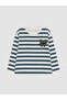Esvab • Modern & Distinctive Zero Roba Collar Striped Baby Boy T-Shirt - 5