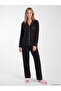 Two Mt Shop Quality Lcw Dream Black Ribbed Plain Long Sleeve Women's Pajama Set - 2