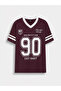 Two Mt Shop Quality Xside Burgundy Combed Cotton Printed Oversize Short Sleeve Women's T-Shirt - 5