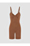 Lcw Dream Brown Women's Corset with Adjustable Straps and Shorts