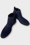 Nubuck Genuine Leather Double Zipper Men's Boots Dark Blue - 4