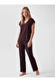Two Mt Shop Quality Lcw Dream Brown Plain Short Sleeve Women's Pajama Set - 2