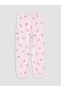 Lcw Kids Pink Printed Crew Neck Girls Pajama Set - 8