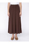 Lcw Modest Brown Knitted Patterned Knitwear Skirt with Elastic Waist - 2