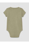 Beige Crew Neck Printed Baby Boy 3-Piece Bodysuit - 3