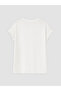 Lcw Dream Ecru Crew Neck Printed Women's Shorts Pajamas Set - 8