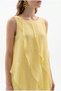 Women's Yellow Layered Asymmetrical Flounce Detailed Lined Long Chiffon Dress 4252 60286456 - 5