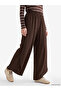 Lcw Vision Brown Women's Elastic Waist Textured Pants - 2