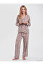 Lcw Dream Ecru Shirt Collar Leopard Patterned Women's Pajama Set - 2