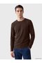 Lcwaikiki Classic Brown Crew Neck Long Sleeve Men's T-Shirt - 2