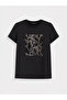 Lcw Everyday Black Printed Soft Touch Women's T-Shirt
