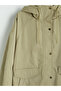 Khaki Hooded Oversize Women's Raincoat - 7