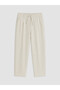 Xside Beige Loose Fit Linen Look Men's Trousers - 5