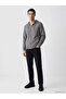 Lcwaikiki Classic Gray Hooded Men's Zippered Sweatshirt - 2
