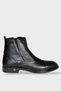 Men's Non-Slip Rubber Sole Zippered Genuine Leather Boots Black