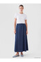 Lcw Grace Black Flared Jean Skirt with Elastic Waist