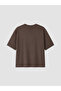 Xside Brown Crew Neck Modal Blend Women's T-Shirt - 2