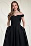 Black Madonna Collar Jacquard Lined Dress - 4