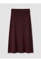 Alita City Lcw Modest Burgundy Knitwear Plain Long Women's Skirt with a Difference - 5
