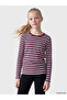 Esvab • Modern & Distinctive Zero Roba Collar Striped Girls' T-Shirt - 2