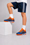 Trq259 High-Top Spikeless Turf Football Shoes with Laces Navy Blue-Orange - 3