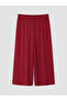 Alita City Lcw Curve Burgundy Combed Cotton Plain Loose & Baggy Women's Capri with a Difference - 3