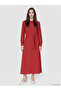 Two Mt Shop Quality Lcw Modest Red Plain Standard & Regular Oval Neck Midi Dress - 2
