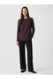 Two Mt Shop Quality Lcw Everyday Plum Combed Cotton Plain Standard & Regular Long Sleeve Women's T-Shirt - 2