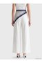 Alita City Lcw Modest Ecru Women's Pleated Fabric Trousers with Shawl Detail - 4