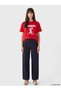 Two Mt Shop Quality Xside Red Combed Cotton Printed Loose & Baggy Short Sleeve Women's T-Shirt - 2