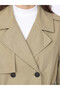 Beige Double-Breasted Collared Belted Women's Trench Coat - 2