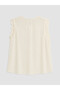 Alita City Lcw Vision Ecru Krinkle Embroidered Oval Neck Sleeveless Women's Blouse with a Difference. - 5