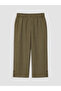 Lcw Grace Khaki Elastic Waist Linen Blend Women's Capri - 5