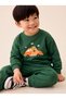 Unisex Kids/Baby Printed Combed Cotton Sweat/Pants Set with Snap Fasteners on the Shoulder, 2-Piece Set Green - 2